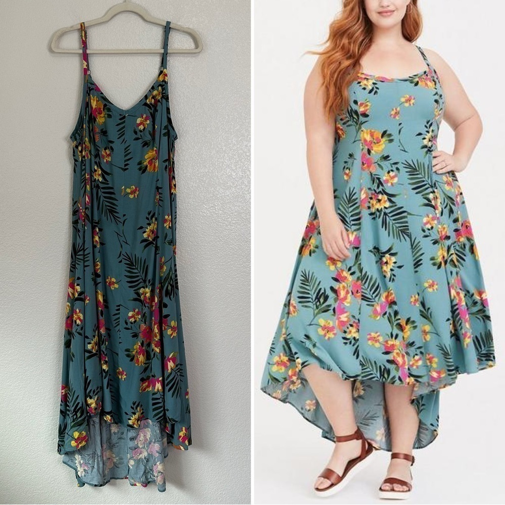 Torrid Maxi Challis High-Low Dress, Size 1X